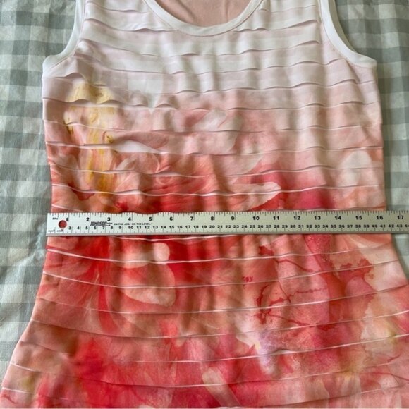 Olsen Europe bandage dress floral pink white feminine summer sleeveless mediu 10 - Picture 12 of 14